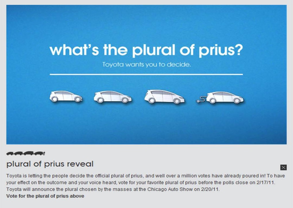 Toyota to announce plural of Prius at Chicago Auto Show