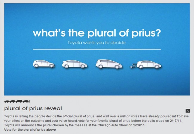 Toyota to announce plural of Prius at Chicago Auto Show